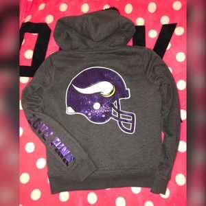 Victoria’s Secret Pink Vikings sequin fur jacket M